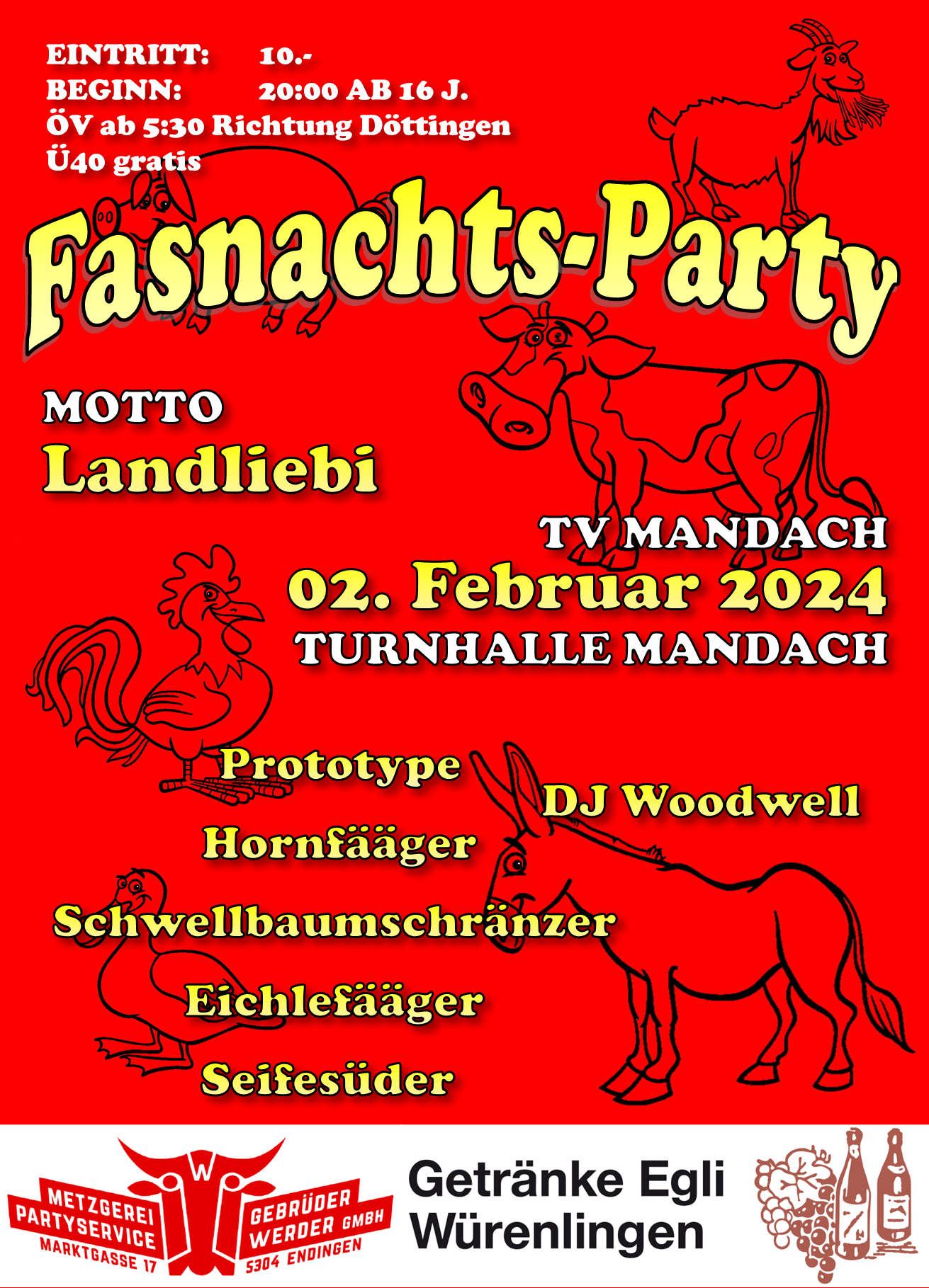 Flyer Fasnachtsparty 2024